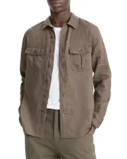 Vince Relaxed Fit Linen Utility Shirt