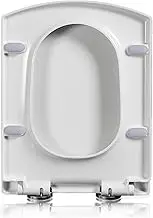 Toilet seat Modern White Square Toilet Seat Soft Close Silent Fast-Release Hinges, Rectangular Toilet Seat Quick Release, Simple Top Fixation