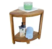 Wood Bathroom Shower Storage Organizer Corner Shelf Caddy Space Saver Home Rack