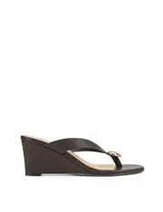 Chloe Thong Wedges - Chocolate Brown Leather
