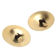2Pcs Finger Cymbals Pure Copper Wear Resistant Easy Grip Finger Bell Gold MNS