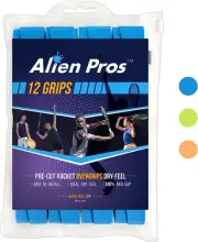 Alien Pros Tennis Racket Grip Tape (1/12 Grips) - Precut and Dry Feel Tennis ...