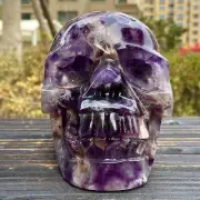 3.7LB Natural Amethyst Quartz skull hand Carved Crystal gem Reiki Healing