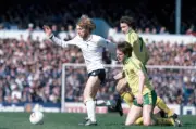 Steve Archibald of Tottenham Hotspur gets away from Steve Walford - Old Photo