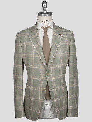 Isaia Multicolor Linen Wool Blazer YX49 Man