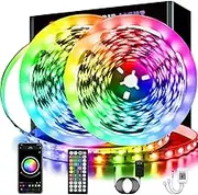 100ft LED Lights Room Decor, 30m Led Lights Strip for Bedroom Smart Color Changing 5050 RGB Light Strips with Bluetooth Controller Sync to Music Apply for TV, Bedroom, Party and Home Decoration