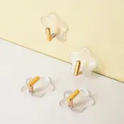 2Pcs Star Transparent Strong Traceless Hooks No Punching Sundries Storage .pi