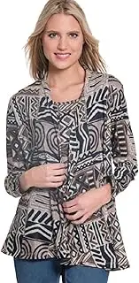 [MULTIPLES] Women's Petite Long Sleeves Open Front Jacket and Tank 2-Piece Set