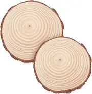 HYTROVE 2Pcs Outdoor Wooden Garden Stepping Stones for Garden Pathway Decorative Stepping Stones Durable Natural Wood Garden Decor