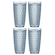 4PK Ladelle Tate Geometric 450ml Highball Acrylic Tumbler Drinking Cup - Sky