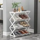 Dustproof Shoe Rack X-Shaped Storage Shelf Shoes Organizer Student Dormitory