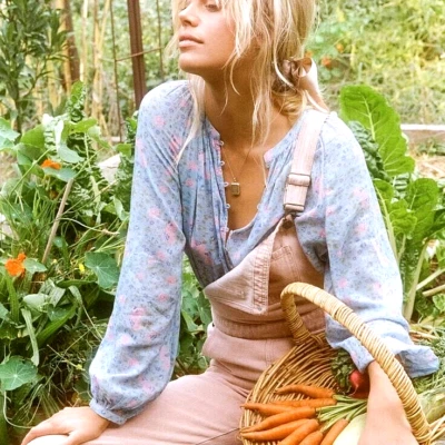 Spell & The Gypsy ~ DOLLY Blouse Dusty Blue Floral ~ M AUS 12 14 US 8 10 BNWT