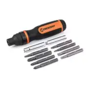 11-in-1 Ratcheting Multi-bit Screwdriver Crescent Driver In Bit Multi