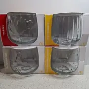 McDonalds -50 Years of Maccas Wobbling Glasses x 4 Cup Fries Sesame Fry Pattern