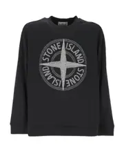 Compass-motif long-sleeved sweatshirt S blue