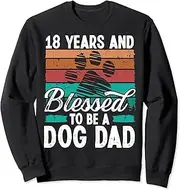 [X.Style] 18 Year Old Dog Dad Vintage 18 Birthday Retro Dog Father Sweatshirt ds071 Sweater (S) Black
