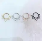 Titanium Filigree Dainty Tribal Septum / Daith Clicker. 16G. 8mm.