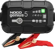 NOCO GENIUS5AU, 5A Smart Battery Charger, 6V and 12V Portable Car Battery Charger, Battery Maintainer, Trickle Charger and Desulfator for Automotive, Motorcycle, Motorbike, AGM and Lithium Batteries