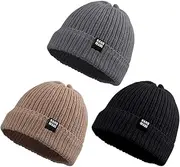 [JANGANNSA] Baby Boys Winter Hat Thick Velvet Lining Warm Hat for Girls Cute Pompom Christmas Knit Beanie 1-4Y