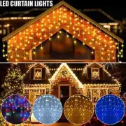 LED Icicle Lights Fairy String Christmas Curtain Light Snowing Hanging Icicle AU