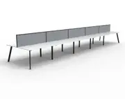 RAPIDLINE RAPID ETERNITY DOUBLE SIDED WORKSTATION With Screen 10 Person W1200 x D750 x H730mm (per user) White Top Black Frame