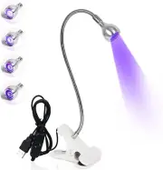 LED Nail Lamp, Nail Dryer 3W Gel Nail Polish UV LED Light with Black Gooseneck a