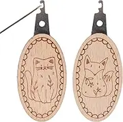 Hand Sewing Needle Threaders,2X Embroidery Needle Threader with Animal Patterns | Compact Knitting Craft Making Accessory for Grandpa Husband Dad Wife Mom