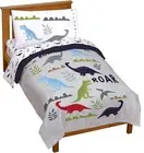 Dinosaur Roar 4-Piece Toddler Bed Set - Super Soft Microfiber Comforter & Sheets