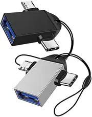 SECFOU 2Pcs USB Adapter Micro Type C to USB Converter OTG Support for Fast Data Transfer Compact and Lightweight Design for Smartphones and Tablets