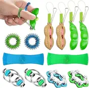 UOY Fidget Toys, Adhs Toy, Pack of 12 Anti-Stress Toy, Fidget Spinners Toy, Squeeze Toy, Anti-Stress for Children, Adults, Fidget Toys for ADHD, Anti-Anxiety Gifts