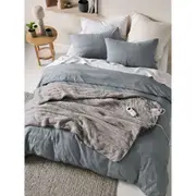 Linen House Sherpa Plush Electric Heated Throw/Blanket 120x160cm Light Grey