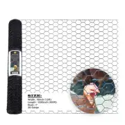PVC Hexagonal Poultry Net Chicken Wire 18"x 100' x 1" Mesh 20GA Black SIMBASTEEL