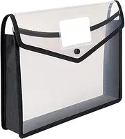 Homoyoyo Transparent File Folder with Snap Closure Clear Envelopes for Office Organization Pockets for Document Storage and Water Resistant Design