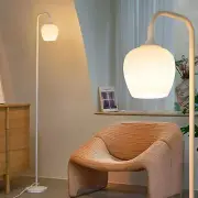 ONEWISH White Floor Lamp-Modern Standing Lamp for Living Room Opal