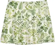 [FRODOTGV] Dreamy Sea Green Ferns Athletic Skirt Girls with Built-in Shorts Skirt for Girl Sports Skirts for Kids