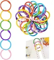 1 Inch Colorful Loose Leaf Binder Rings (60 Pack) Small Metal Steel Book Rings for Index Cards Flashcards, Keychain Key Rings, 25mm Notebook Rings Paper Rings for Home Office School, 6 Colors