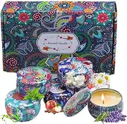 EZKOXAH Scented Candles Gift Box Set 85g x 6, Pure Natural Soy Wax, Portable Travel Tin Jar Aromatherapy for Her Christmas, Valentine's, Mother's Day, Mom Birthday, Women (Pack of 6)