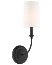 Crystorama Libby Langdon For Crystorama Sylvan 1-Light Black Forged Sconce