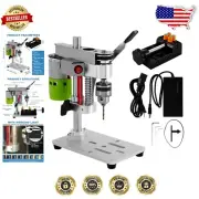 Effortless Mini Drill Press with Work Light, 3000 RPM & Vise Clamp for Precision