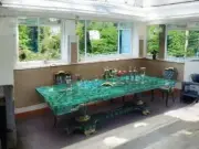 36"x72" Malachite Center Sofa Dining Table Top Console Bar Desk Top Hallway Deco