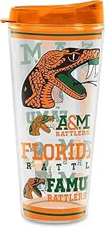 Rico Industries NCAA Florida A&M Rattlers - FAMU 22 oz Double Walled Insulated Tritan Mayhem Tumbler Cup Keeps Drinks Cold & Hot, USA Made