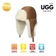 DK® UGG Fluffy Women Men Australian Sheepskin Wool Ear Flap Trapper Hat Aviator