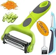 Potato Apple Vegetable Peelers for Kitchen, I and Y Peelers for Fruit Veggie Potatoes Carrot Cucumber, 3 in 1 Blade Spin Design with Julienne Function