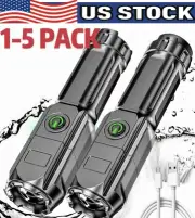 Rechargeable 990000LM LED Flashlight Tactical Super Bright Torch Zoomable