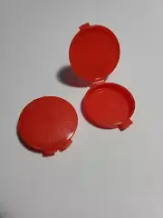 Tupperware Set of 2 Mini Clamshell Pill Keeper Round Pocket Container Red Sale