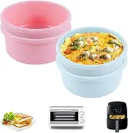 TeJoyce Air Fryer Egg Mold, 4 Pcs Silicone Egg Bite Molds Reusable Microwave Egg Cooker Reusable Food Storage Container for Egg Bites, Muffin Top, Breakfast Sandwiches