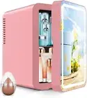 Mini 8L Beauty Fridge With LED Light Mirror For Cosmetic Makeup Skincare Cooler