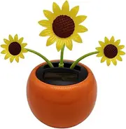 Solar Dancing Sunflower Toy | Sunflower Solar Car Ornament | Solar Powered Car Dashboard Decor, Shaking Head Car Ornaments for Dashboard