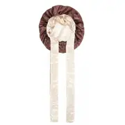 Brown Hair Cap Silk Hair Wrap Sleeping Double layer Silky Satin Bonnet