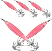 Pcs Saltwater Fishing Lures Bass Bait Hooks Simulated Squid Hooks Blow Tube Design for Cuttlefish Octopus
